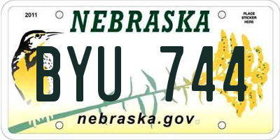 NE license plate BYU744