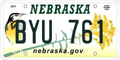 NE license plate BYU761