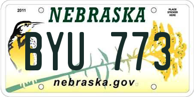 NE license plate BYU773