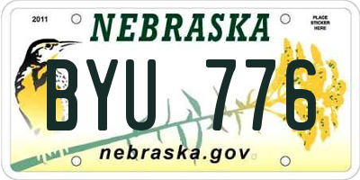 NE license plate BYU776