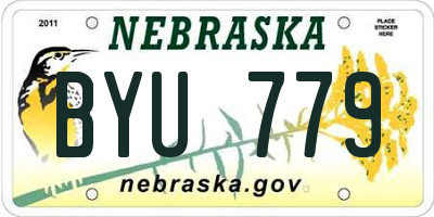NE license plate BYU779