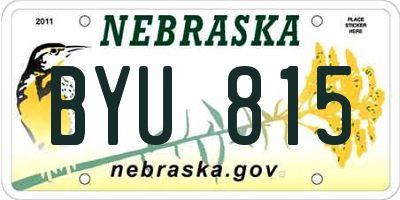 NE license plate BYU815