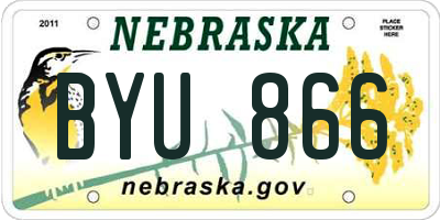 NE license plate BYU866