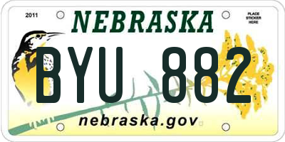 NE license plate BYU882