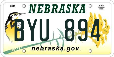 NE license plate BYU894