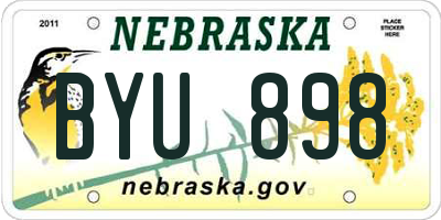 NE license plate BYU898