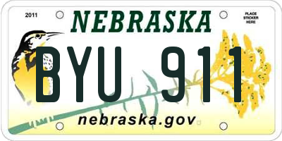 NE license plate BYU911