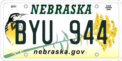 NE license plate BYU944