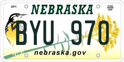 NE license plate BYU970