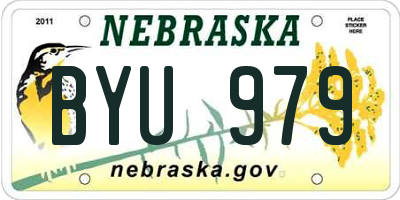 NE license plate BYU979
