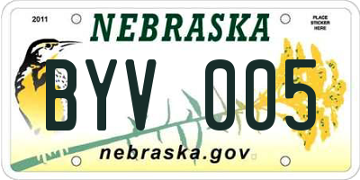 NE license plate BYV005