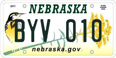 NE license plate BYV010