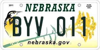 NE license plate BYV011