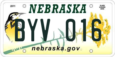 NE license plate BYV016