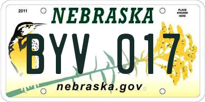 NE license plate BYV017