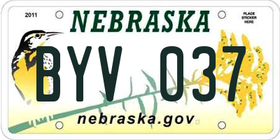 NE license plate BYV037