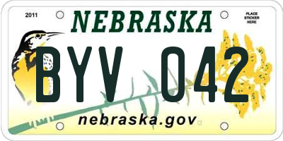 NE license plate BYV042