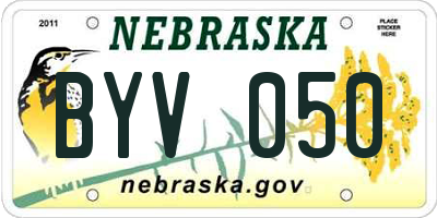 NE license plate BYV050