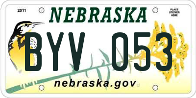 NE license plate BYV053