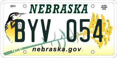 NE license plate BYV054