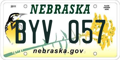 NE license plate BYV057