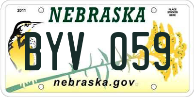 NE license plate BYV059
