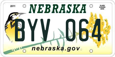 NE license plate BYV064