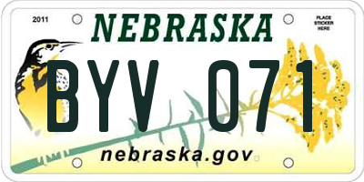 NE license plate BYV071