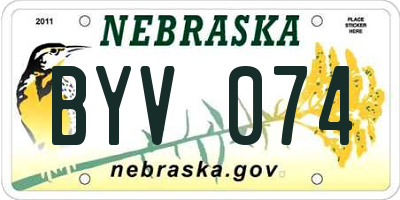 NE license plate BYV074
