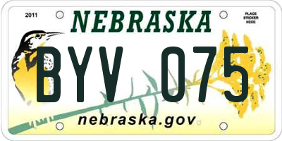 NE license plate BYV075