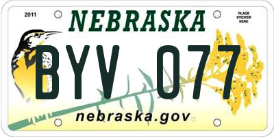 NE license plate BYV077
