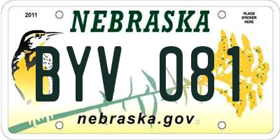 NE license plate BYV081