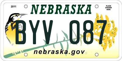NE license plate BYV087