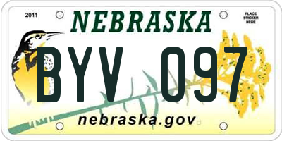 NE license plate BYV097