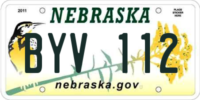 NE license plate BYV112