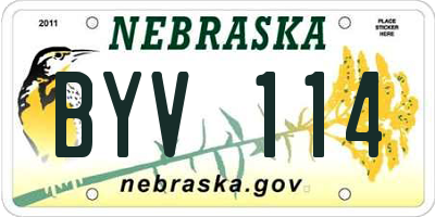 NE license plate BYV114