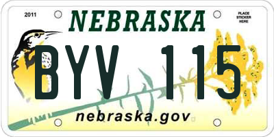NE license plate BYV115