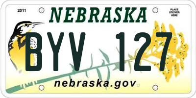 NE license plate BYV127