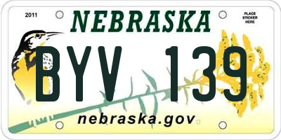 NE license plate BYV139