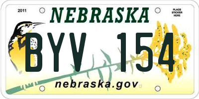 NE license plate BYV154