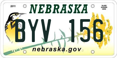 NE license plate BYV156