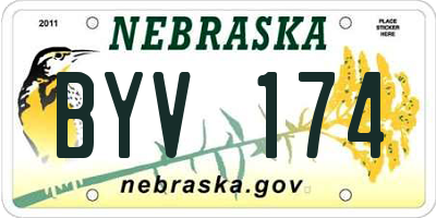 NE license plate BYV174