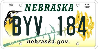 NE license plate BYV184