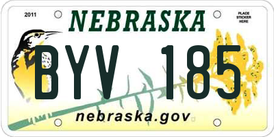 NE license plate BYV185