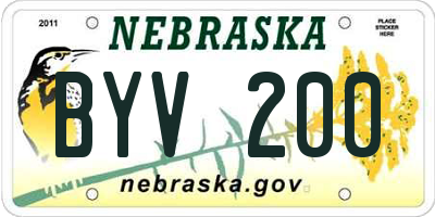 NE license plate BYV200