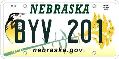 NE license plate BYV201