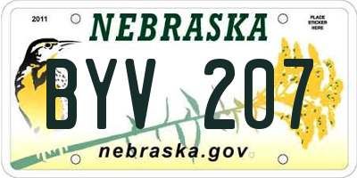 NE license plate BYV207