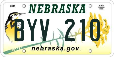 NE license plate BYV210