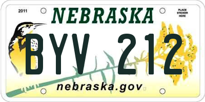 NE license plate BYV212
