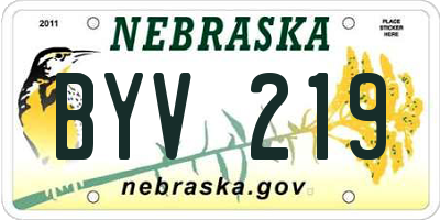 NE license plate BYV219